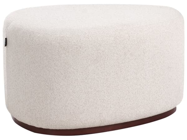 Puff Lys Beige Stoff Polstret Stoff Akcentseng Benk Krakk