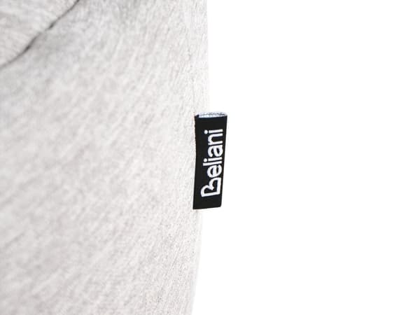 Puff Grå Polyester Linlignende Polstring Imitert lin Gummi Trebein Fotskammel Hjemmetilbehør Stue