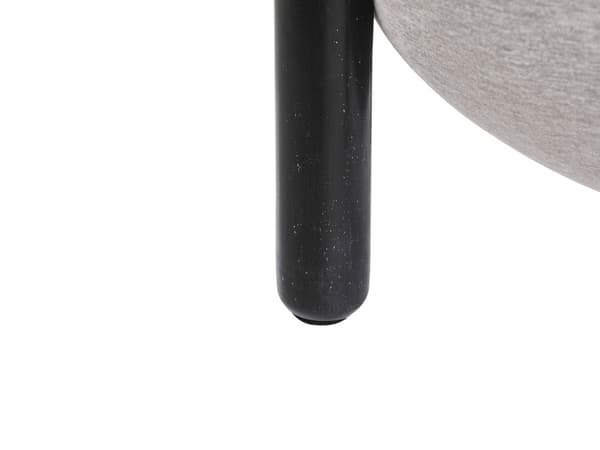 Puff Grå Polyester Linlignende Polstring Imitert lin Gummi Trebein Fotskammel Hjemmetilbehør Stue
