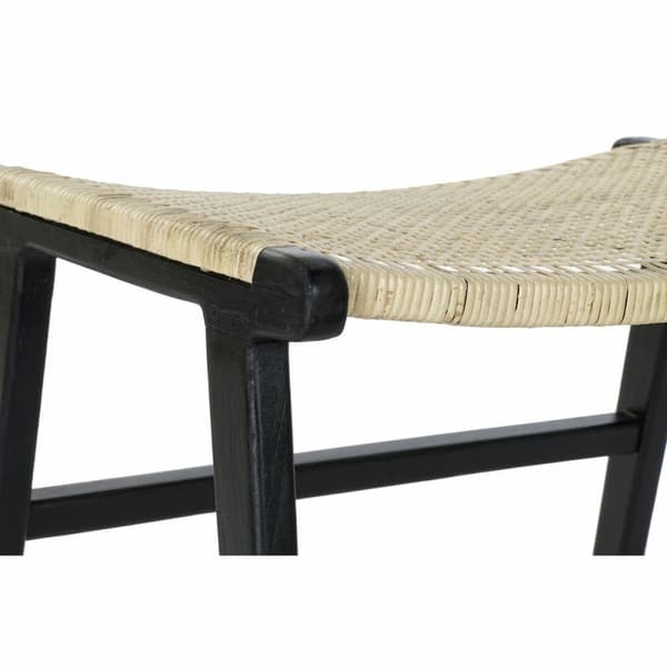 Sittpall DKD Home Decor 8424001823192 65 x 47 x 40 cm Naturell Teak Svart