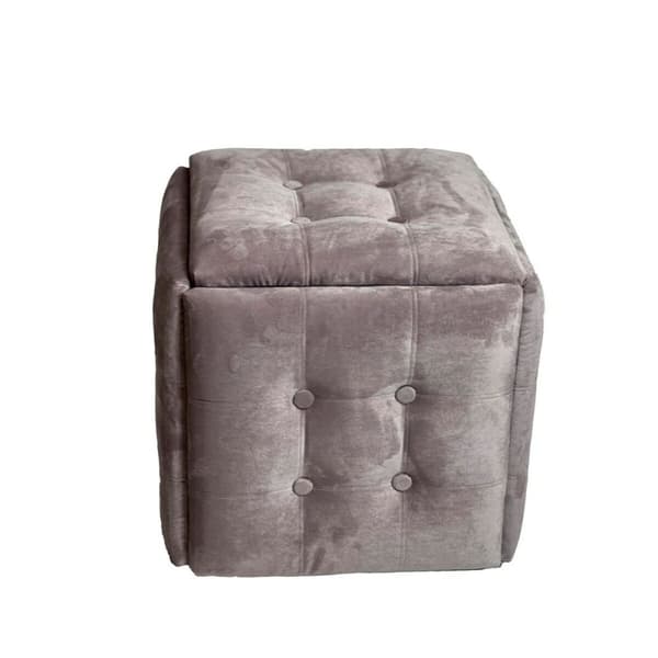 Taburet sæt GO GIFT Transformer Pink Fløjl Stål 50 x 50 x 50 cm Puf 5 i 1 5 enheder