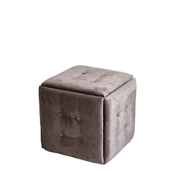 Taburet sæt GO GIFT Transformer Pink Fløjl Stål 50 x 50 x 50 cm Puf 5 i 1 5 enheder