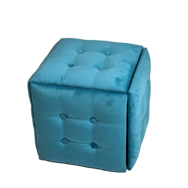 Set of stools GO GIFT Transformer Sininen Sametti Teräs 50 x 50 x 50 cm Pehmustettu istuin 5 yhdessä 5 osaa