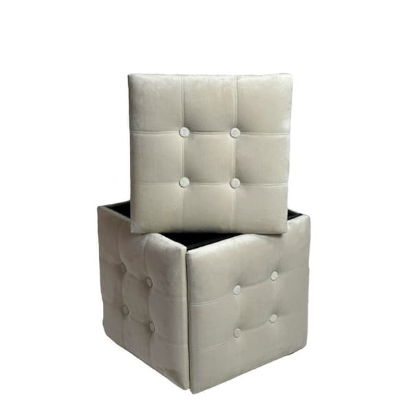 Set of stools GO GIFT Transformer Kerma Sametti Teräs 50 x 50 x 50 cm Pehmustettu istuin 5 yhdessä 5 osaa