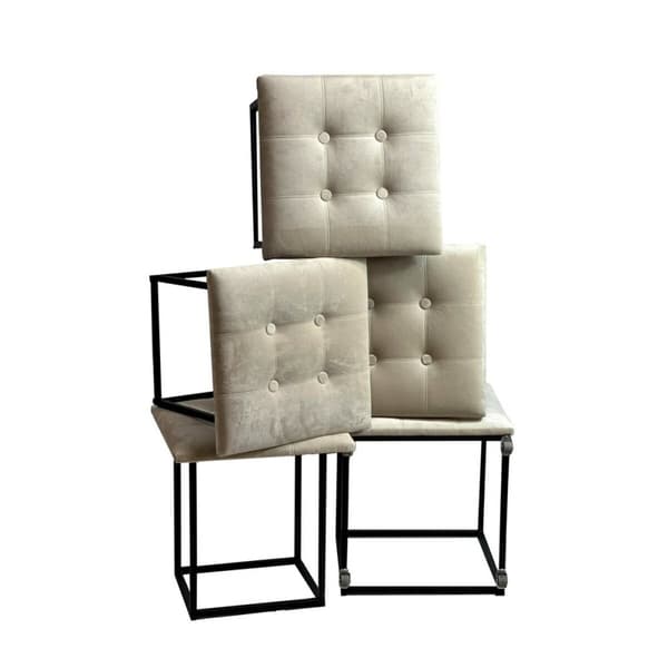 Set of stools GO GIFT Transformer Kerma Sametti Teräs 50 x 50 x 50 cm Pehmustettu istuin 5 yhdessä 5 osaa