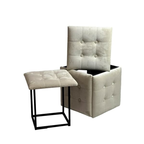 Set of stools GO GIFT Transformer Kerma Sametti Teräs 50 x 50 x 50 cm Pehmustettu istuin 5 yhdessä 5 osaa