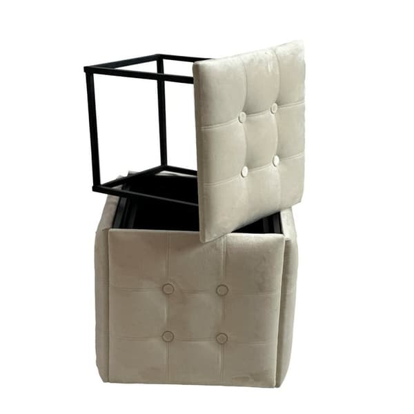 Set of stools GO GIFT Transformer Kerma Sametti Teräs 50 x 50 x 50 cm Pehmustettu istuin 5 yhdessä 5 osaa