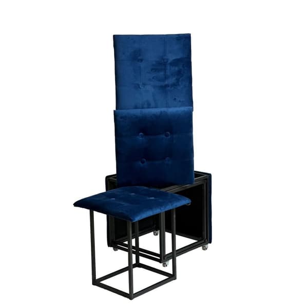 Set of stools GO GIFT Transformer Punaruskea Sametti Teräs 50 x 50 x 50 cm Pehmustettu istuin 5 yhdessä 5 osaa