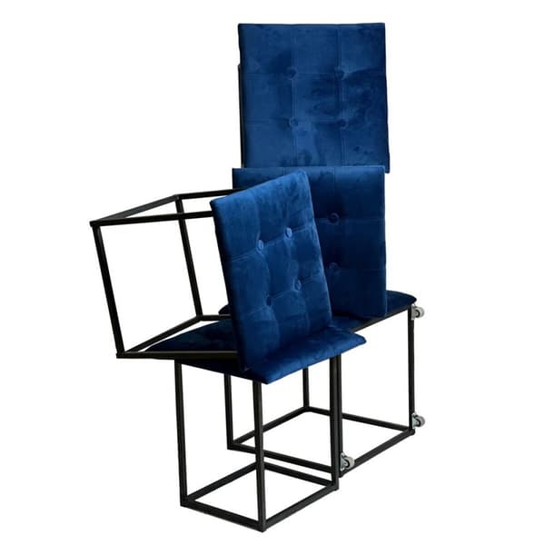 Set of stools GO GIFT Transformer Punaruskea Sametti Teräs 50 x 50 x 50 cm Pehmustettu istuin 5 yhdessä 5 osaa