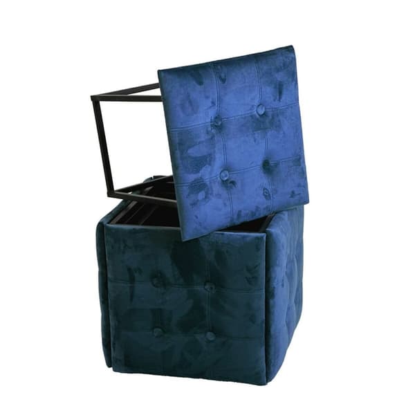 Set of stools GO GIFT Transformer Punaruskea Sametti Teräs 50 x 50 x 50 cm Pehmustettu istuin 5 yhdessä 5 osaa