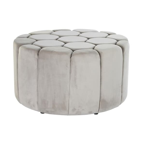 Fotpall DKD Home Decor Beige Polyester Trä MDF (86 x 86 x 48 cm)