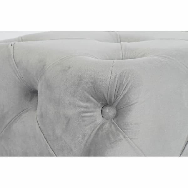 Sittpall DKD Home Decor Grå Polyester Sammet Trä MDF (88 x 53 x 48 cm)