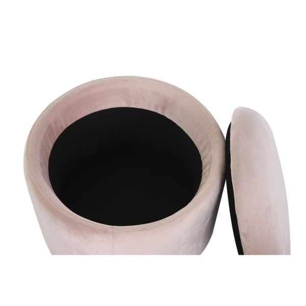 Fotpall DKD Home Decor Svart Rosa Metall Sammet 42 x 42 x 42 cm