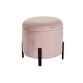 Miniatyrbild 1 av 3: Fotpall DKD Home Decor Svart Rosa Metall Sammet 42 x 42 x 42 cm