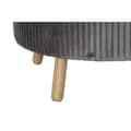 Miniatyrbillede 4 af 4: Fodstøtte DKD Home Decor 80 x 80 x 38 cm Scandi Grå Træ Fløjl Mørkegrå Velvet