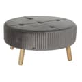 Miniatyrbillede 1 af 4: Fodstøtte DKD Home Decor 80 x 80 x 38 cm Scandi Grå Træ Fløjl Mørkegrå Velvet