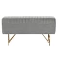 Miniatyrbillede 3 af 4: Stol DKD Home Decor   90 x 31 x 47 cm Grå Gylden Metal