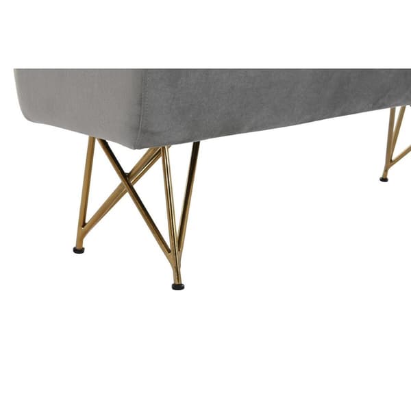 Stol DKD Home Decor 90 x 31 x 47 cm Grå Gylden Metal