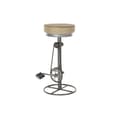 Miniatyrbillede 1 af 4: Taburet DKD Home Decor Sølvfarvet Metal Lys brun Spanskrør (44 x 41 x 82 cm)