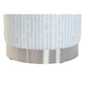 Miniatyrbillede 2 af 3: Fodstøtte DKD Home Decor Blå Hvid Metal Striber Middelhavet 34 x 34 x 40 cm