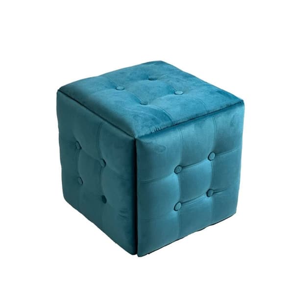 Taburet sæt GO GIFT Transformer Blå Fløjl Stål 50 x 50 x 50 cm Puf 5 i 1 5 enheder