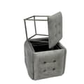Miniatyrbillede 1 af 8: Taburet sæt GO GIFT Transformer Grå Fløjl Stål 50 x 50 x 50 cm Puf 5 i 1 5 enheder