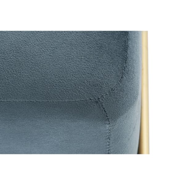 Sittpall DKD Home Decor Skum Blå Gyllene Metall Polyester Sammet Trä MDF (80 x 80 x 42 cm)