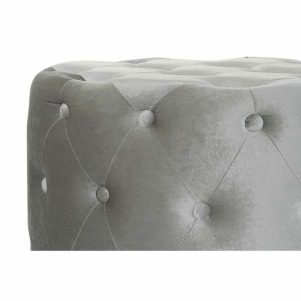 Fotpall DKD Home Decor Grå Sammet Trä MDF (80 x 80 x 43 cm) (58 x 58 x 37 cm) (2 pcs)
