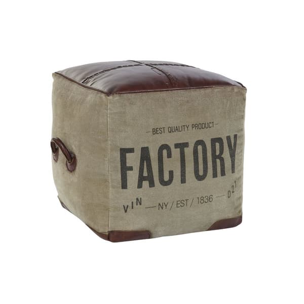 Fotpall DKD Home Decor 46 x 40 x 40 cm Beige Brun Vintage