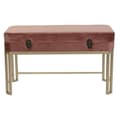 Miniatyrbild 3 av 6: Sittpall DKD Home Decor   Rosa Gyllene Metall Sammet (80 x 40 x 47 cm)