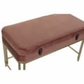 Miniatyrbild 4 av 6: Sittpall DKD Home Decor   Rosa Gyllene Metall Sammet (80 x 40 x 47 cm)
