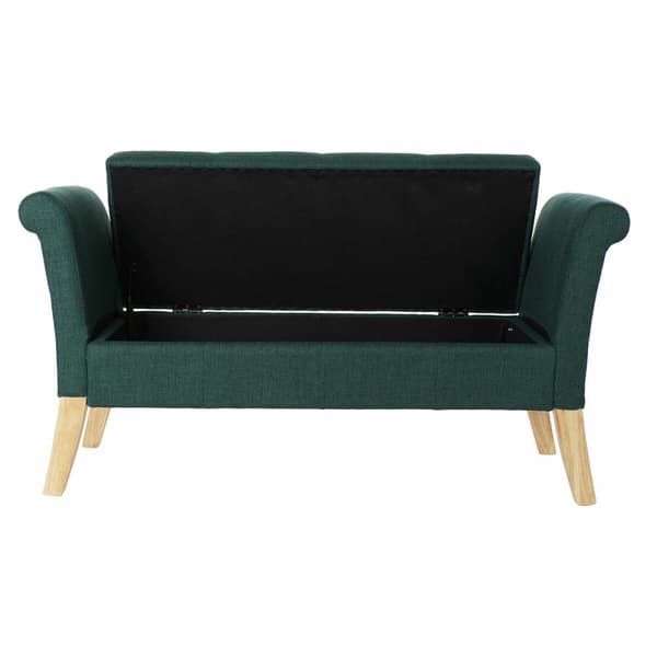 Stol DKD Home Decor 8424001795512 Natur Træ Polyester Grøn (130 x 44 x 69 cm)