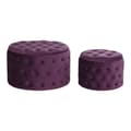 Miniatyrbild 1 av 3: Fotpall DKD Home Decor Violett Polyester Bordeaux Trä MDF (70 x 70 x 42 cm)