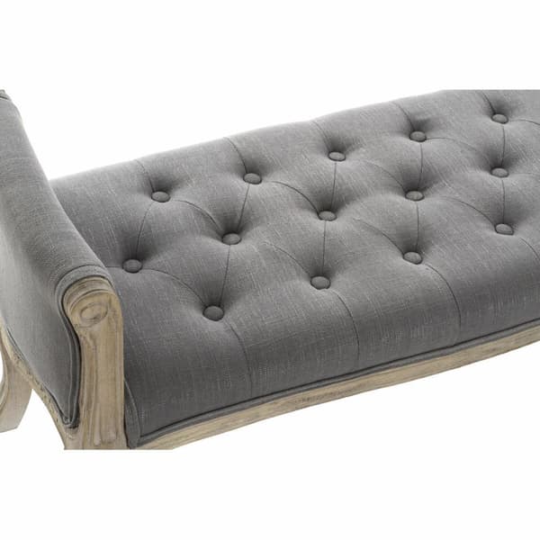 Jakkara DKD Home Decor Luonnollinen Tumman harmaa Kumipuu Kangas 109 x 44,5 x 60 cm