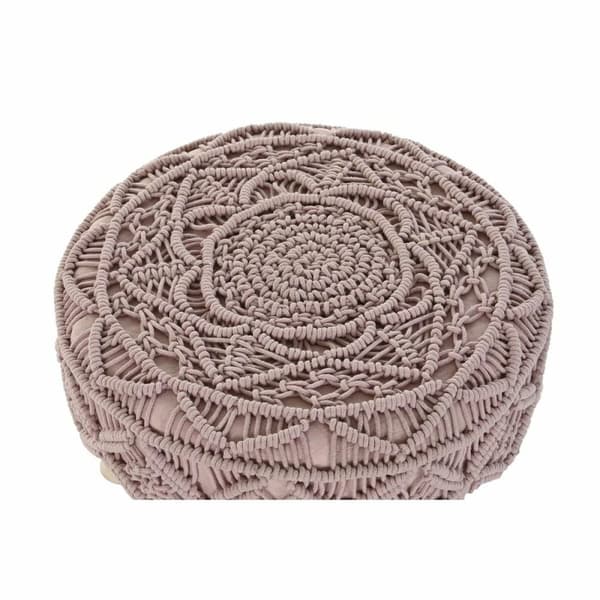 Jalkatuki DKD Home Decor Luonnollinen Vaaleanpunainen Puu Boho Makramee 53 x 53 x 31 cm