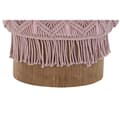 Pikkukuva 3 / 3: Jalkatuki DKD Home Decor 43 x 43 x 51 cm Puu Ruskea Vaaleanpunainen Makramee Boho