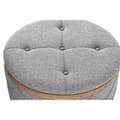 Pikkukuva 2 / 4: Jakkara DKD Home Decor   Luonnollinen Puu Polyesteri Vaaleanharmaa (80 x 80 x 43 cm)