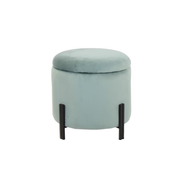Jalkatuki DKD Home Decor Metalli Turkoosi Polyesteri (42 x 42 x 42 cm)