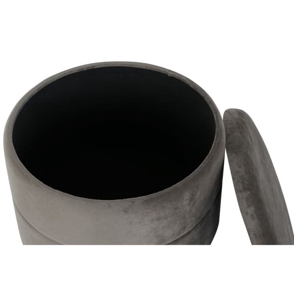 Fotpall DKD Home Decor Gyllene Mörkgrå Polyester Metall 38 x 38 x 41 cm