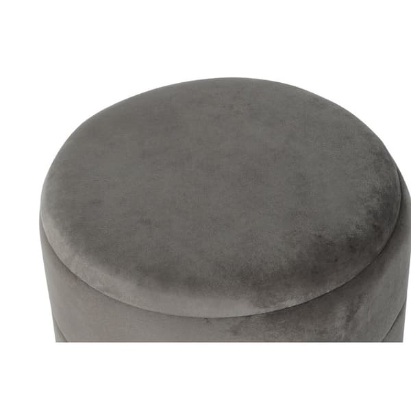 Fotpall DKD Home Decor Gyllene Mörkgrå Polyester Metall 38 x 38 x 41 cm