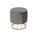 Miniatyrbild 1 av 5: Fotpall DKD Home Decor Gyllene Mörkgrå Polyester Metall 38 x 38 x 41 cm