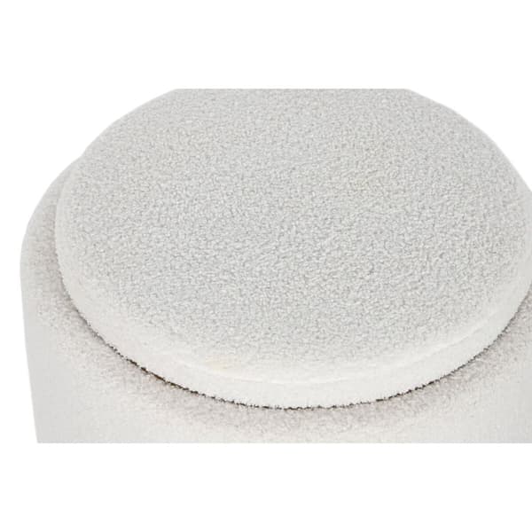 Jakkara Home ESPRIT Valkoinen Polyesteri Kumipuu Puu MDF 48 x 48 x 43 cm