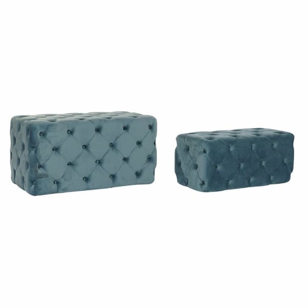 Stol DKD Home Decor   Blå Polyester Fløjl Træ MDF (88 x 53 x 48 cm)
