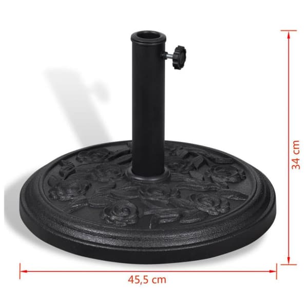 vidaXL Parasollstativ/holder harpiks 9 kg