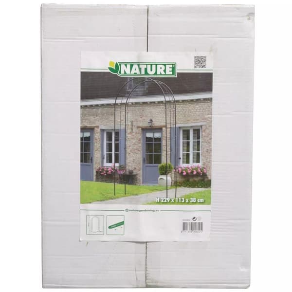 Nature Hagebue metall 229x38x113 cm svart