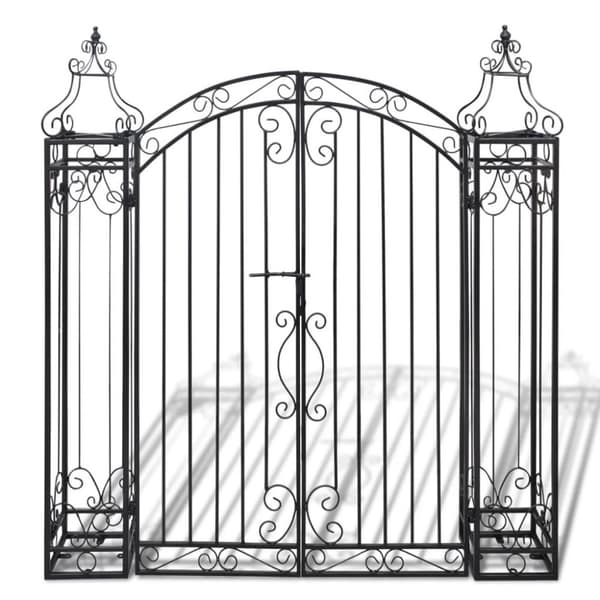 vidaXL dekorativ haveport smedejern 122 x 20,5 x 134 cm