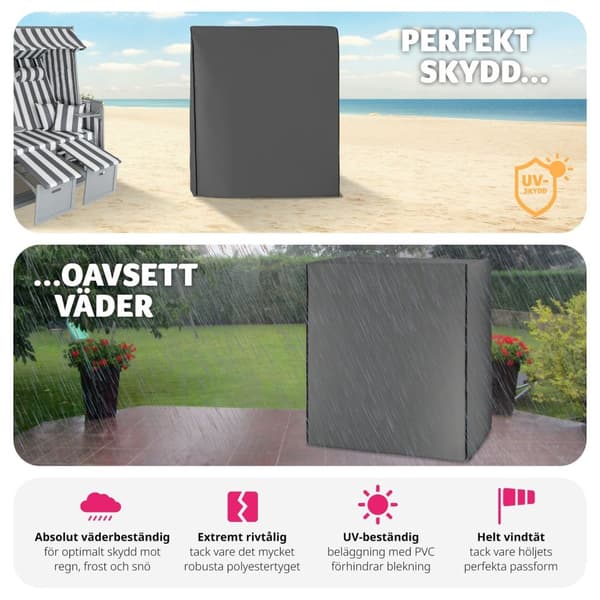 Skyddsöverdrag för strandkorg - grå