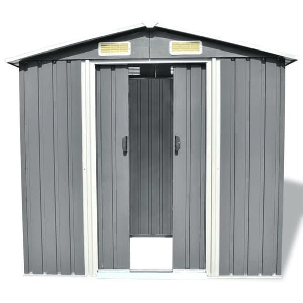 vidaXL Puutarhan varastovaja Metalli 204x132x186 cm Harmaa