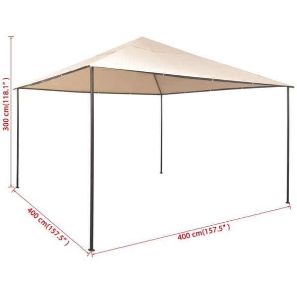 vidaXL Paviljongtelt 4x4 m stål beige