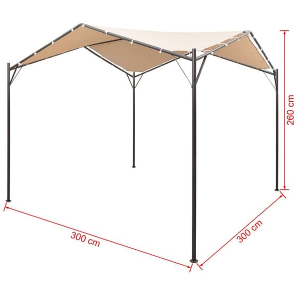 vidaXL Paviljongtelt 4x4 m stål beige